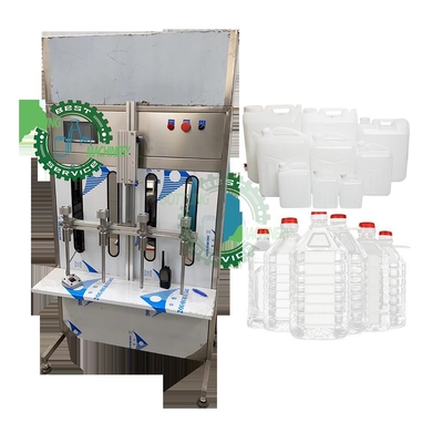 Semi Auto 2L Plastic Bottle Edible Olive Oil Juice Milk Pneumatic Double 4 Head Filling Machine