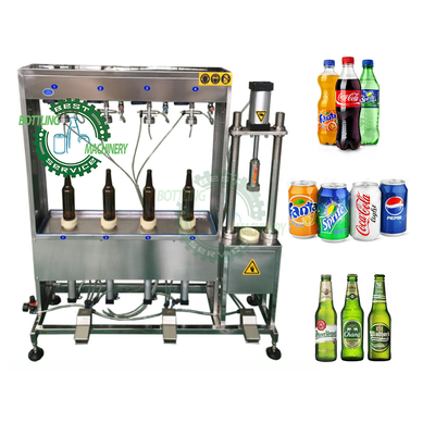 Stainless Steel 500BPH to 1000BPH 500ml Bottle Semi Auto 2 4 Head Nozzle Balance Pressure Carbonated Drink Filling Machine