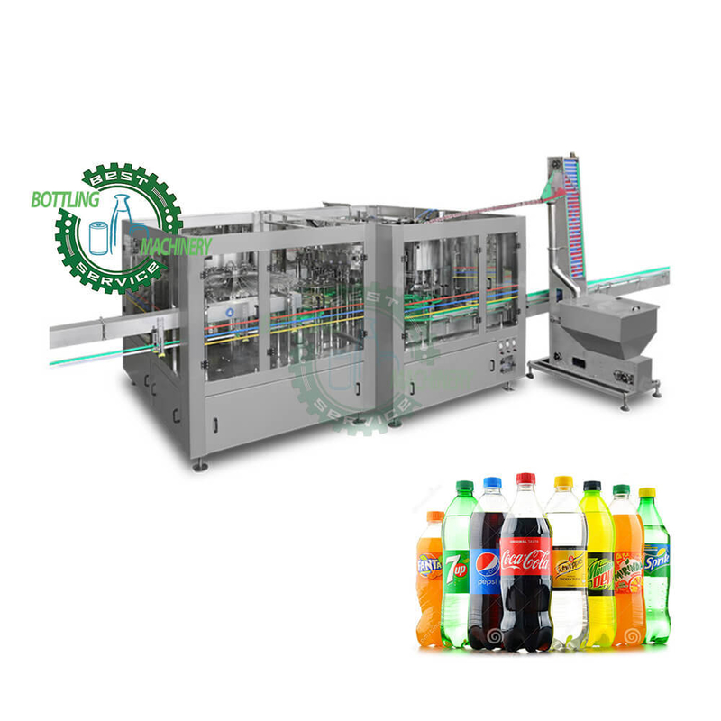3 in 1 Monobloc PLC Control PET Plastic Bottle Gas Juice Beverage Soft Drinks Carbonated Drink Producing Production Machine Line