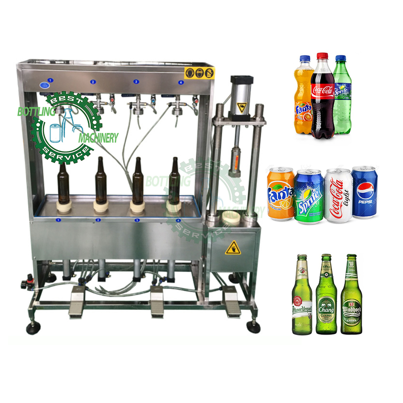 Stainless Steel 500BPH to 1000BPH 500ml Bottle Semi Auto 2 4 Head Nozzle Balance Pressure Carbonated Drink Filling Machine