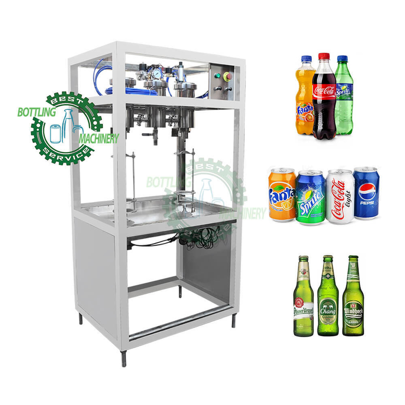 Stainless Steel Semi Auto 2 4 Head Nozzle 500ml Bottle Balance Pressure Carbonated Drink Bottling Machine