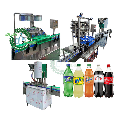 Linear Split 350ml 750ml PET Plastic Bottle Gas Juice Beverage Soft Drinks CSD Washing Sealing Carbonated Drink Filling Line